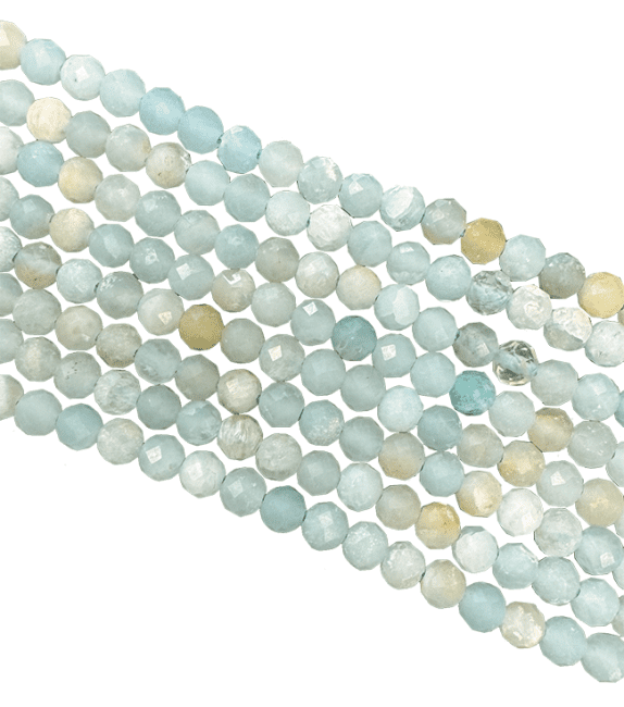 Perles Facettées sur Fil Amazonite AA 3mm chez Arabesk