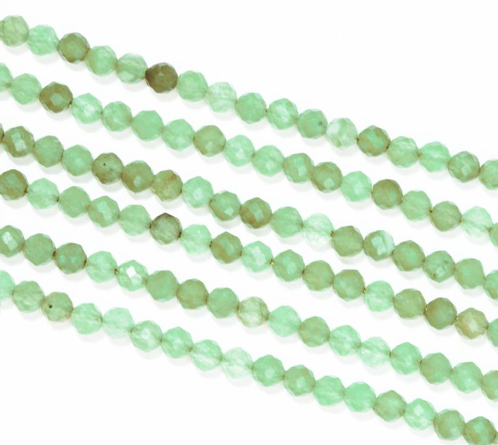 Perles Facettées sur Fil Aventurine Verte A 3mm chez Arabesk