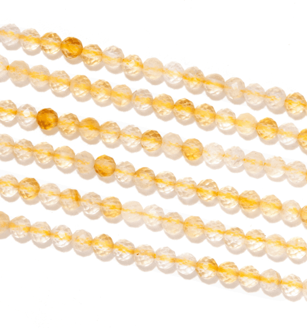 Perles Facettées sur Fil Citrine Naturelle A 3mm chez Arabesk