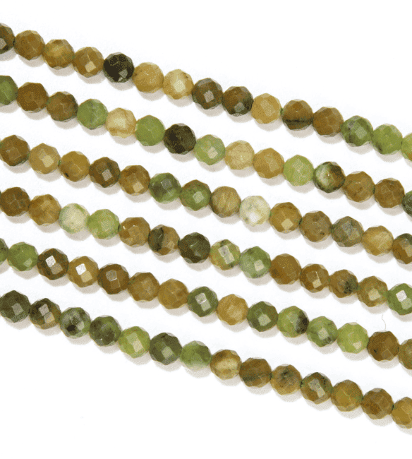 Jade Nephrite Canada Facettée A perles 3mm sur fil 40cm chez Arabesk
