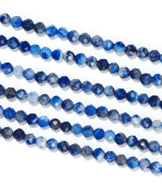 Fil de Perles Rondes Facettées Lapis Lazuli A 3 mm chez Arabesk