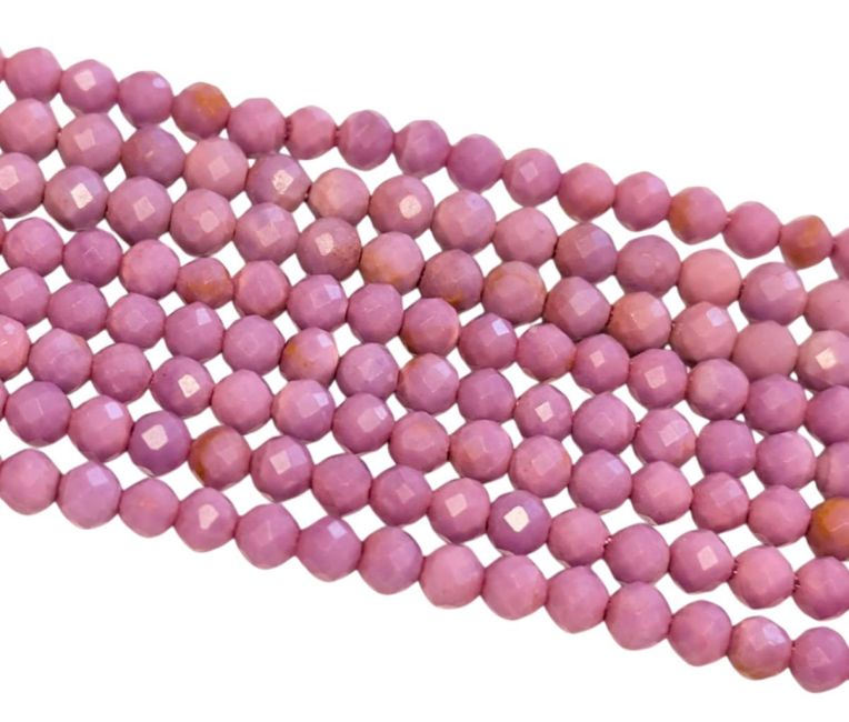 Lépidolite Mica Mauve Facettée AA perles 3mm sur fil 40cm chez Arabesk