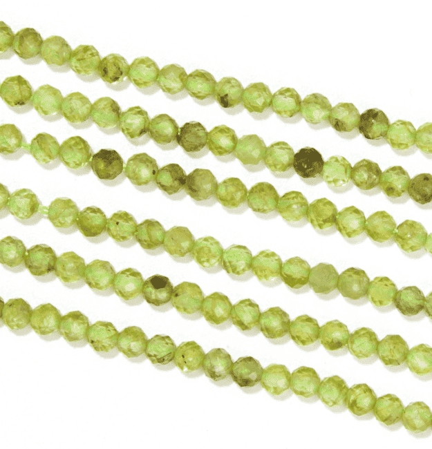 Péridot Facettée A perles 3mm sur fil 40cm chez Arabesk