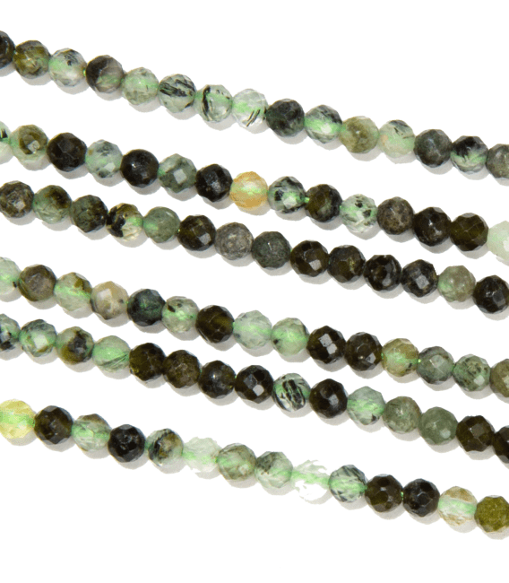 Prehnite Facettée A perles 3mm sur fil 40cm chez Arabesk