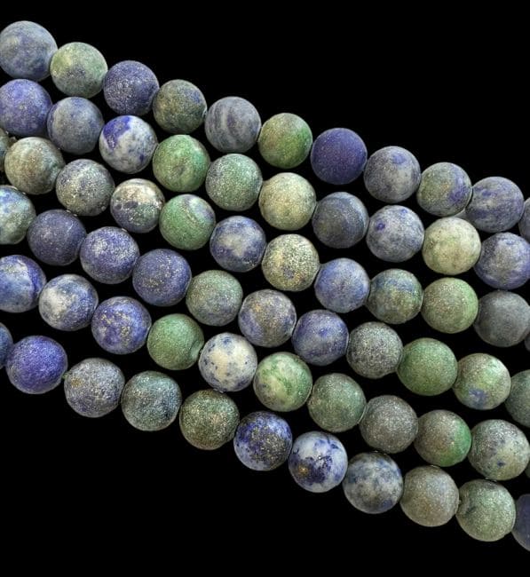 Azurite Malachite perles mates 6mm sur fil 40cm chez Arabesk|cz