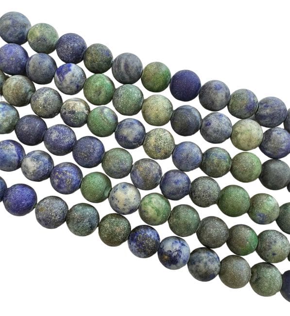 Azurite Malachite perles mates 8mm sur fil 40cm chez Arabesk