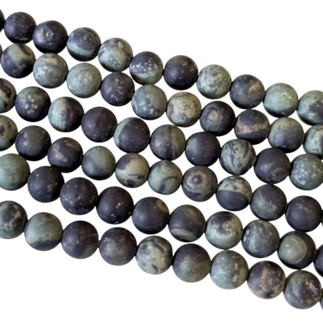 Jaspe Kambaba perles mates 4mm sur fil 40cm chez Arabesk