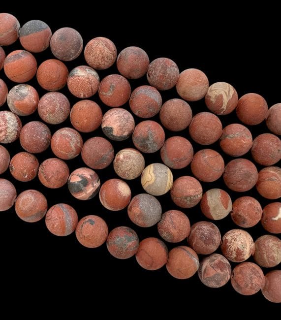 Jaspe Rouge perles mates 6mm sur fil 40cm chez Arabesk|cz