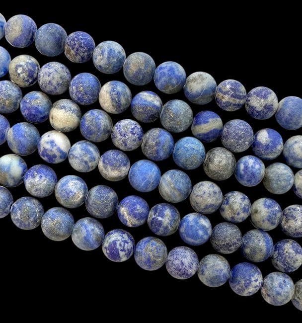 Perles Rondes Mates sur Fil Lapis Lazuli AB 8-9mm chez Arabesk|cz