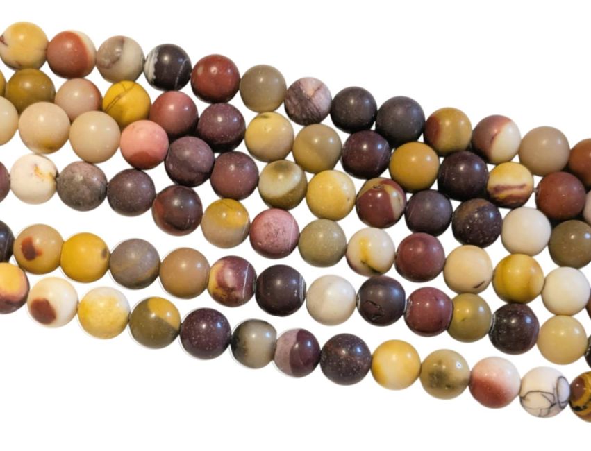 Jaspe Mokaite A perles mates 6mm sur fil 40cm chez Arabesk