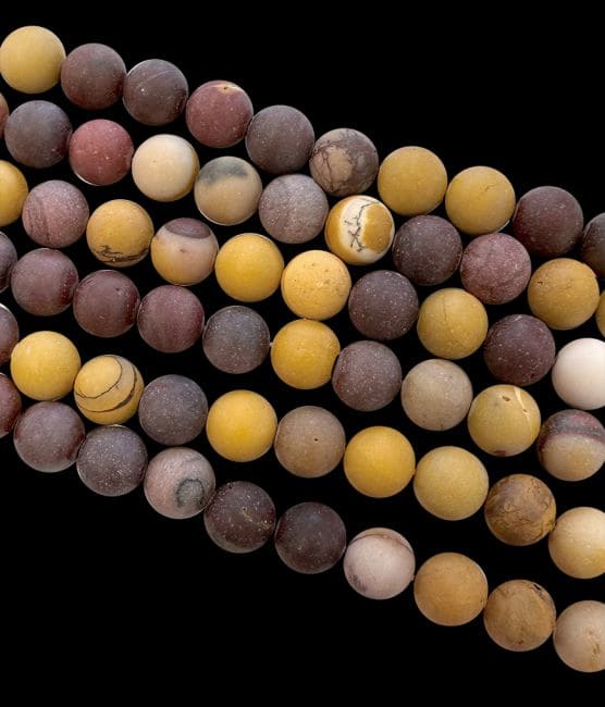 Fil de Perles Rondes Mates Jaspe Mokaïte A 8 mm chez Arabesk|cz
