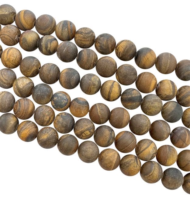 Oeil de tigre A perles mates 8mm sur fil 40cm chez Arabesk