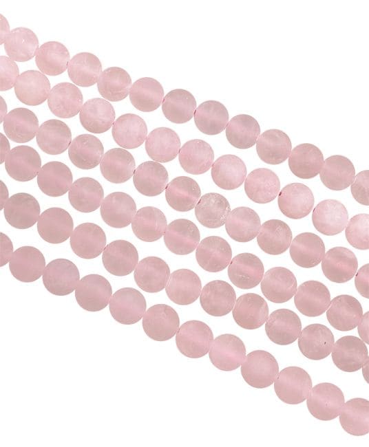 Quartz Rose A perles mates 6mm sur fil 40cm chez Arabesk