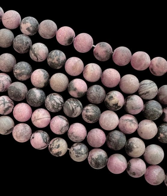 Rhodonite perles mates 8mm sur fil 40cm chez Arabesk|cz