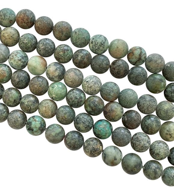 Turquoise naturelle d'Afrique perles mates 6mm sur fil 40cm chez Arabesk