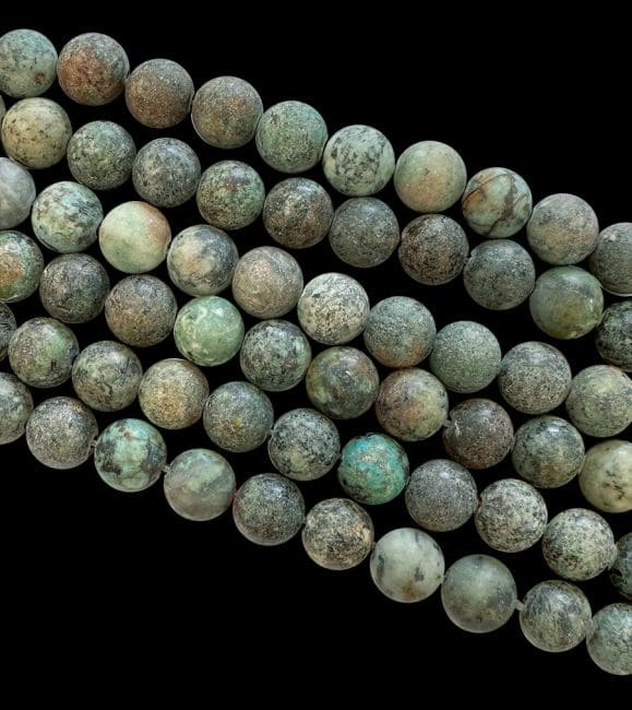 Turquoise naturelle d'Afrique perles mates 6mm sur fil 40cm chez Arabesk|cz