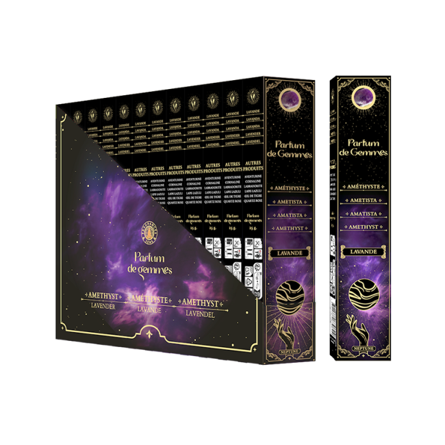 Encens Smudge Stick Parfum de Gemmes Lavande & Améthyste 20g chez Arabesk