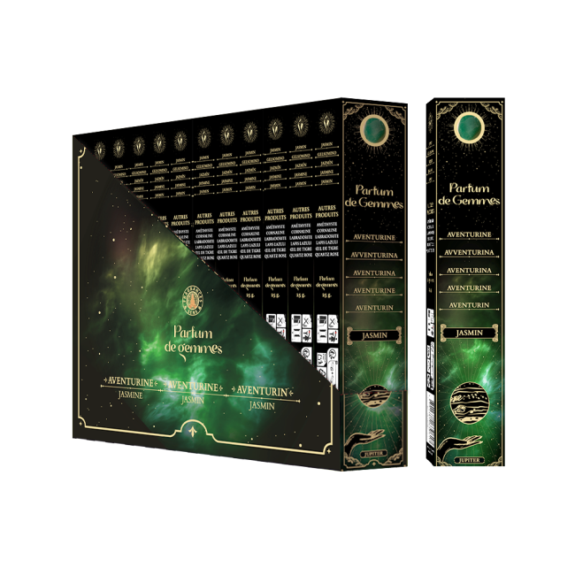 Encens Smudge Stick Parfum de Gemmes Jasmin & Aventurine 20g chez Arabesk