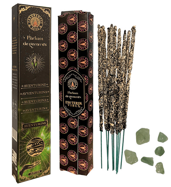 Encens Fragrances & Sens Parfum de Gemmes Aventurine Smudge Stick 20g chez Arabesk|cz