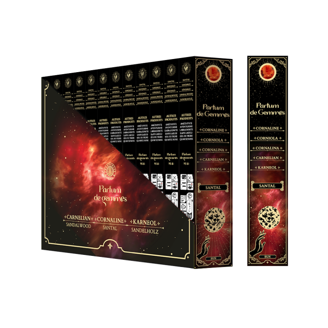 Encens Smudge Stick Parfum de Gemmes Santal & Cornaline 20g chez Arabesk