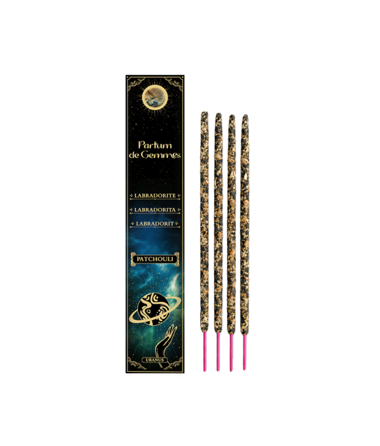 Encens Smudge Stick Parfum de Gemmes Patchouli & Labradorite 20g chez Arabesk|cz