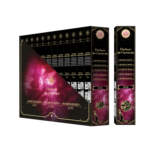 Encens Smudge Stick Parfum de Gemmes Rose & Quartz Rose 20g chez Arabesk