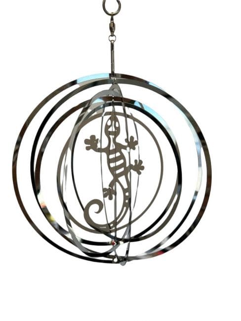Carillon éolien 3D acier Gecko 15cm chez Arabesk