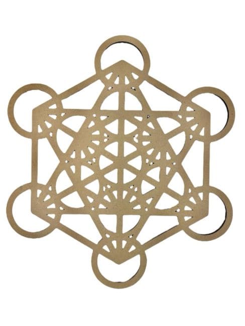 Plaque bois Cube  Metatron 30cm chez Arabesk
