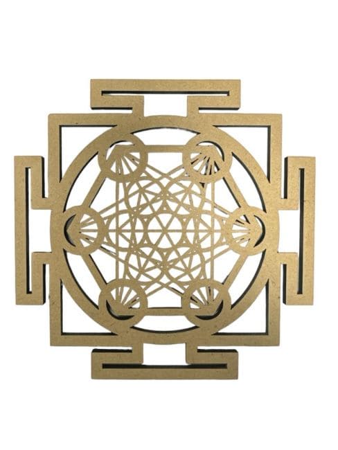 Plaque bois Métatron Sri Yantra  30cm chez Arabesk