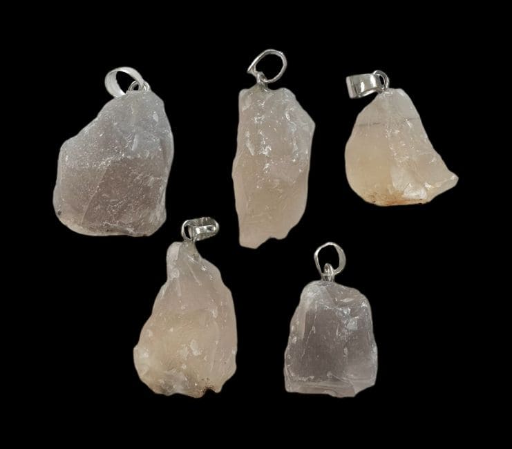 Pendentif Pierre Brute Agate Grise x5 chez Arabesk|cz