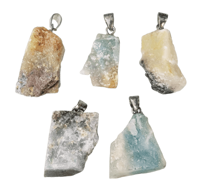 Pendentif Pierre Brute Amazonite Multicolore  AB x 5 chez Arabesk