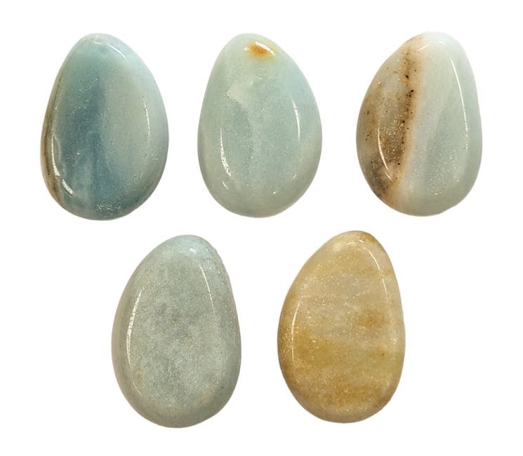 Pendentif Pierre Roulée Percée Amazonite AB 20-30mm X 5 chez Arabesk