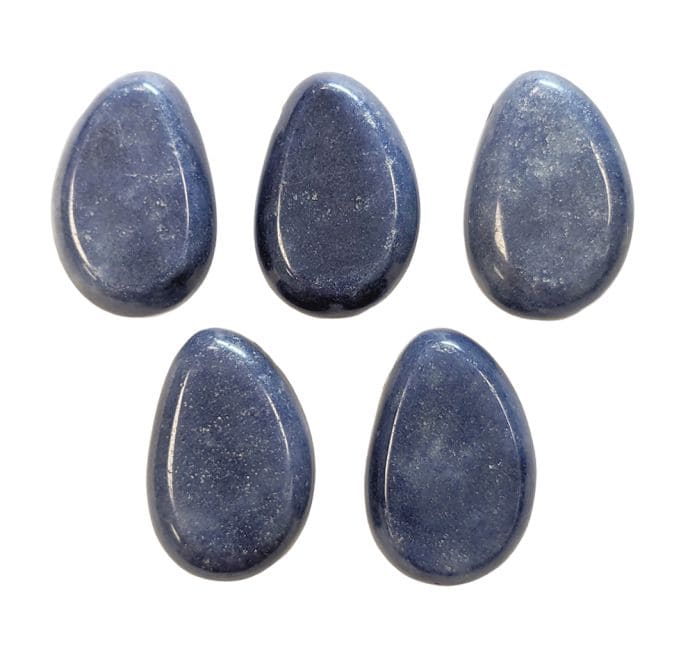 Pendentif Pierre Roulée Percée Aventurine Bleue A 20-30mm X 5 chez Arabesk