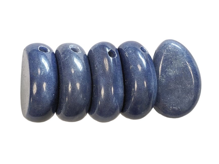 Pendentif Pierre Roulée Percée Aventurine Bleue A 20-30mm X 5 chez Arabesk|cz