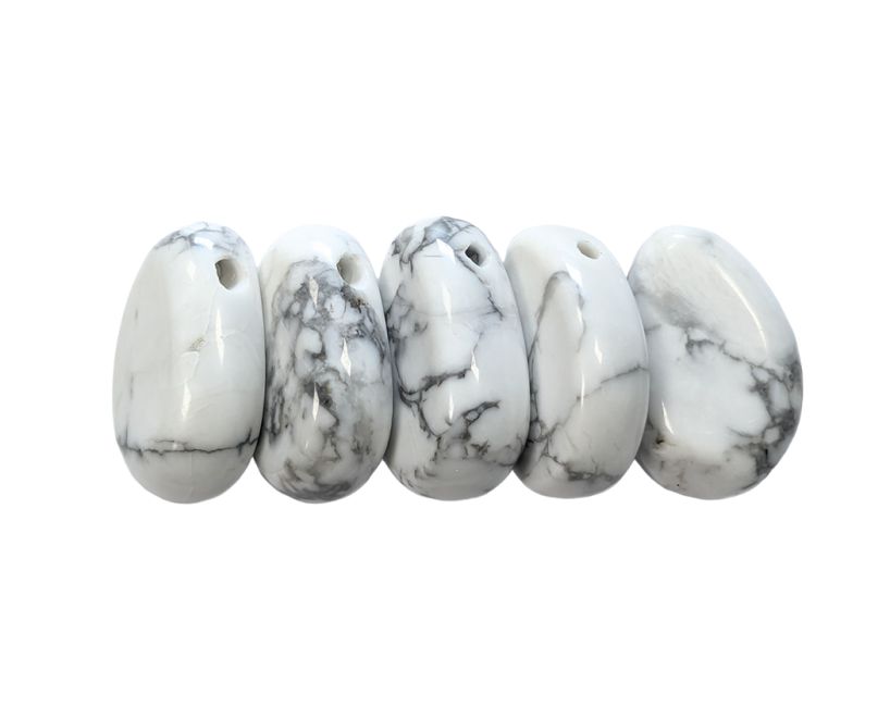 Pendentif Pierre Roulée Percée Howlite A 20-30mm X 5 chez Arabesk|cz