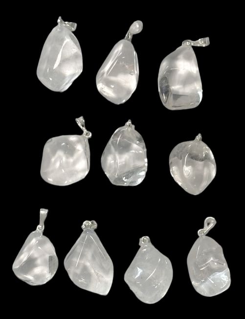 Pendentif pierre roulée Cristal de Roche AA chez Arabesk|cz