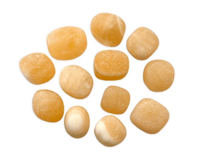 Calcite Orange Mate A pierres roulées 250g chez Arabesk