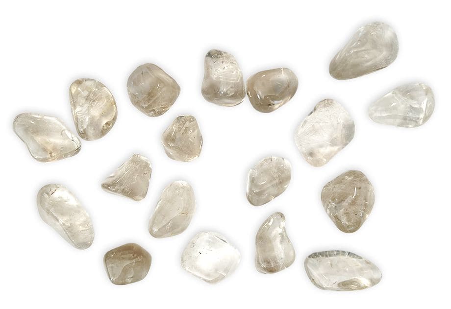 Cristal de Roche Fumé AB pierres roulées du Brésil 250g chez Arabesk