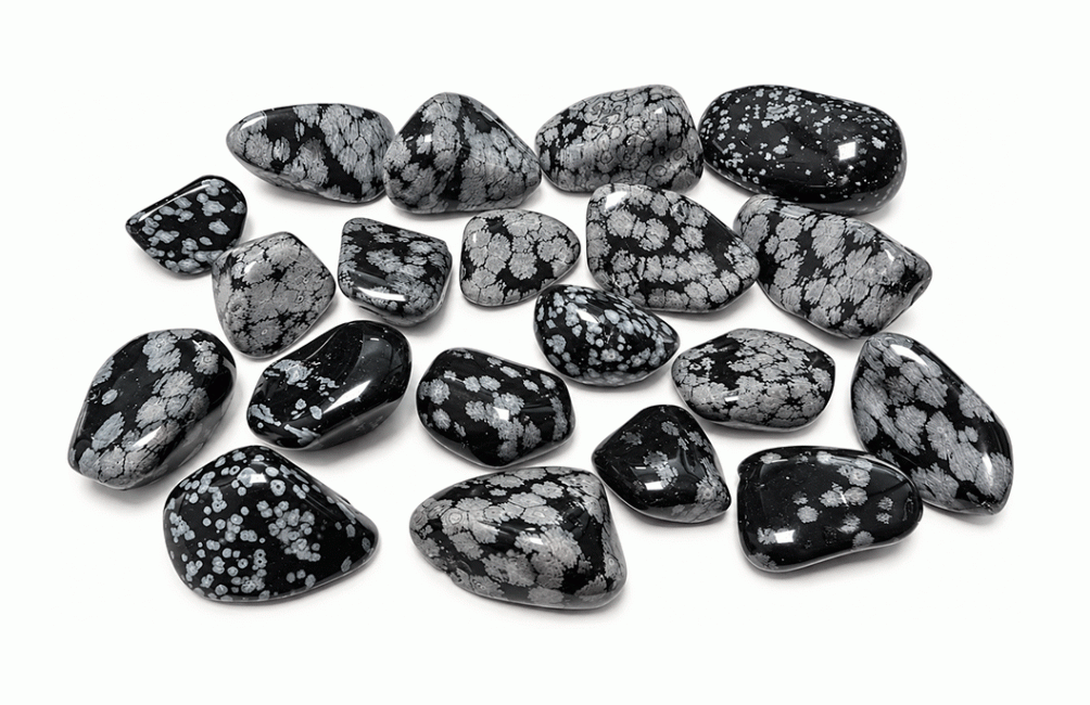 Obsidián Vločka Sněhu A Kameny Tromlované 2-3cm 250g chez Arabesk