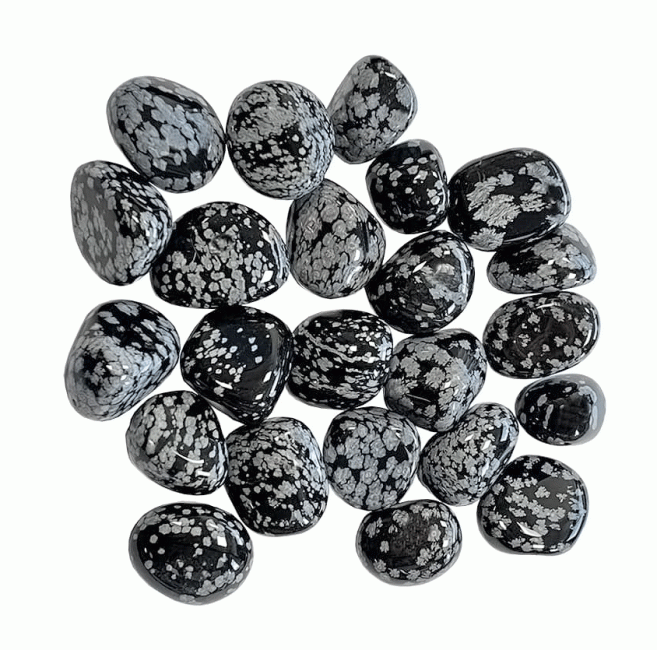 Obsidián Vločka Sněhu A Kameny Tromlované 2-3cm 250g chez Arabesk|cz