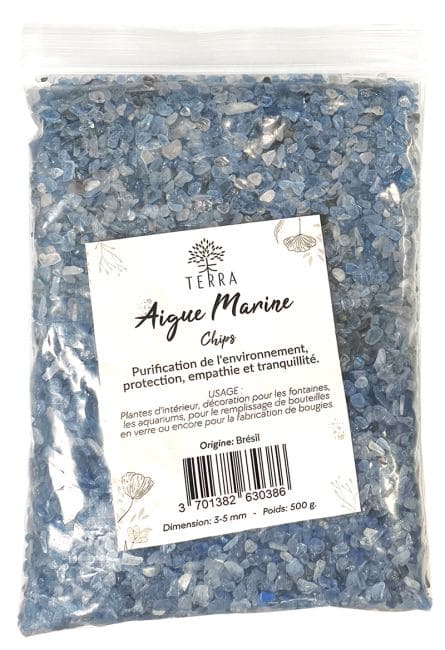 Aigue Marine A+ Chips de pierres naturelles 3-5mm 500g chez Arabesk