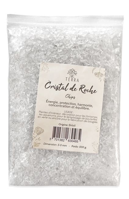 Cristal de Roche A Chips de pierres naturelles 3-5mm 500g chez Arabesk