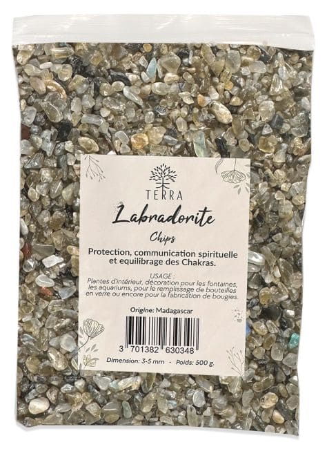 Labradorite A Chips de pierres naturelles 2-5mm 500g chez Arabesk