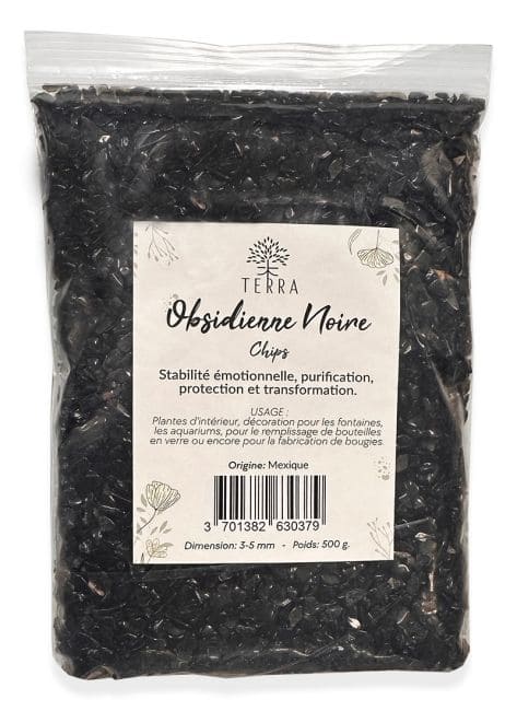 Obsidienne Noire A Chips de pierres naturelles 3-5mm 500g chez Arabesk