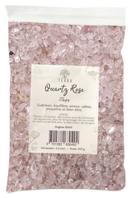 Chips de Pierres Naturelles Quartz Rose A 3-5mm 500g chez Arabesk