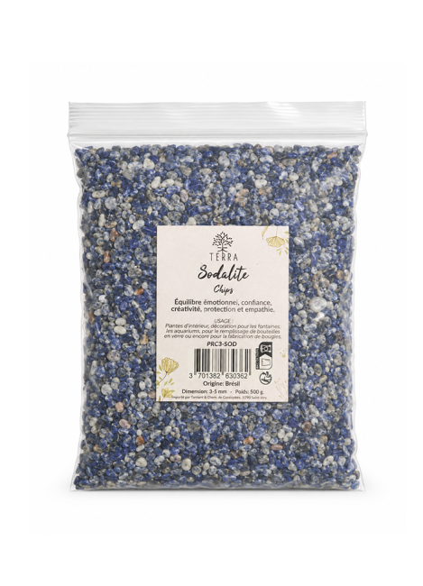 Chips de Pierres Naturelles Sodalite A 3-5mm 500g chez Arabesk