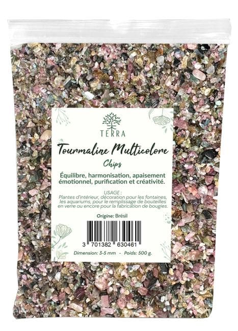 Tourmaline Multicolor AA Chips de pierres naturelles 1-4mm 500g chez Arabesk