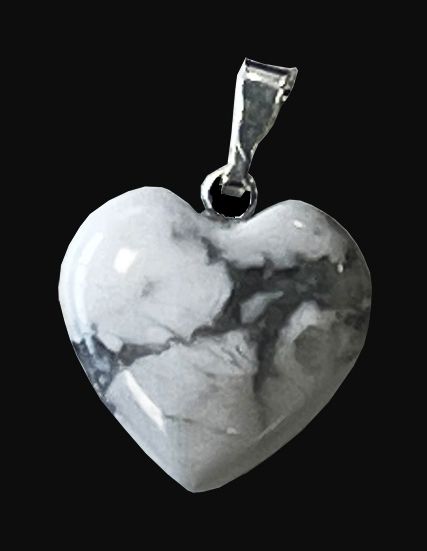 Pendentif Coeur Howlite 20mm x10 chez Arabesk|cz