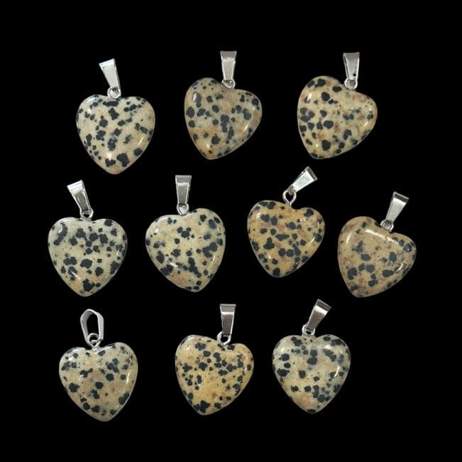 Pendentif Coeur Jaspe Dalmatien 20mm x10 chez Arabesk|cz