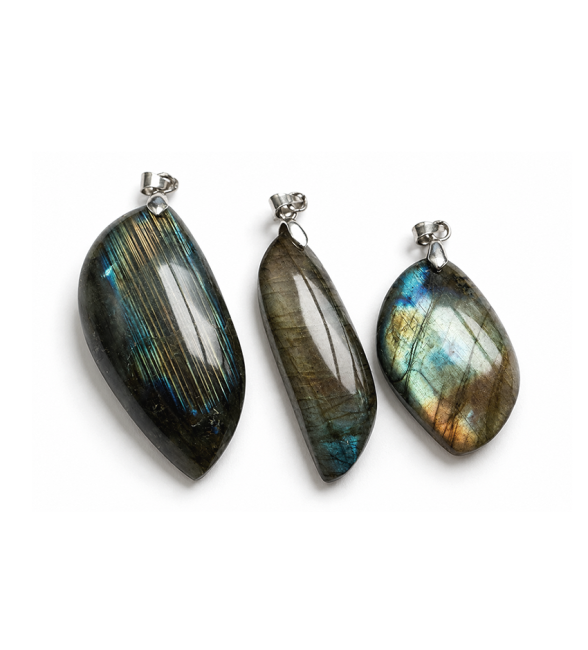 Pendentifs Labradorite AA Formes Libres x3 chez Arabesk